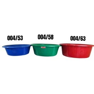 Small Evting กะละมังพลาสติกตรางู 3 ขนาด เบอร์ 004/53 - 63 ขนาด 49-57 cm. คละสี กะละมังพลาสติก ตรางู