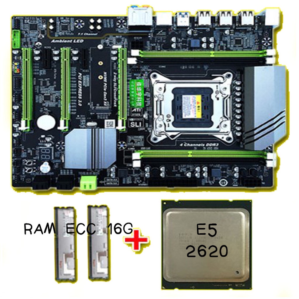 เช็ตมัดรวม Cpu Xeon E5-2620+RAM 16G Set Mainboard x79T Cpu INTEL 2011 DDR3 สินค้าใหม่ ถูกกว่าซื้อแยก CPU2DAY