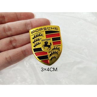 ป้ายอลูมิเนียมบางเล็ก PORSCHE  3×4 cm