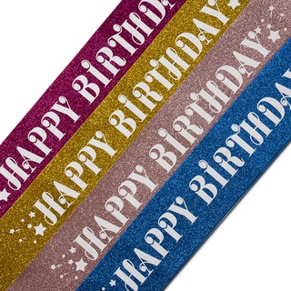 ราคาHappy Birthday Glitter Sash Birthday Party Decoration Party Favors Gifts for Birthday Girls