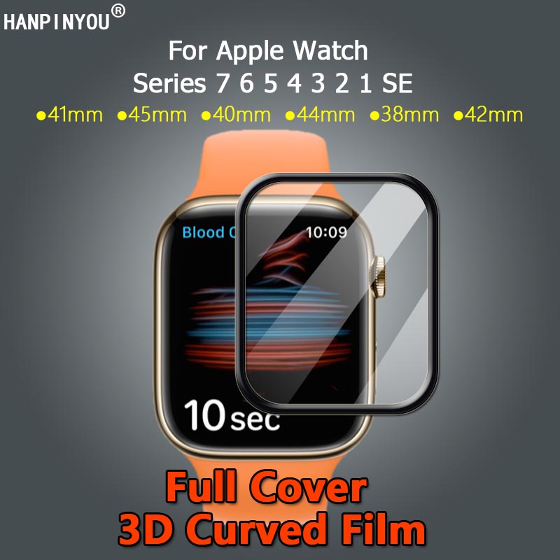 1/2/3/5 Pcs For Apple Watch Series 7 6 5 4 3 2 1 SE 41mm 45mm 40mm 44mm 38mm 42mm 41 45 40 44 38 42 mm Ultra Clear Full Cover Plating Soft PET PMMA Film Screen Protector - Not Tempered Glass
