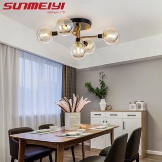 Sunmeiyi โคมไฟ LED โลหะทรงกลมสําหรับติดตกแต่งเพดานห้องนั่งเล่นห้องนอน