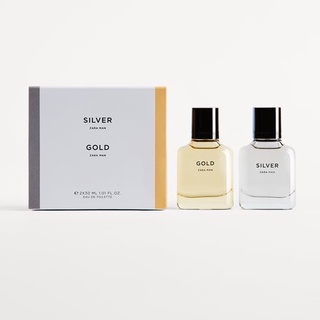 น้ำหอมชาย ZARA ของแท้ แพ็คคู่ กลิ่น SILVER + GOLD 30 ml X 2 ขวด