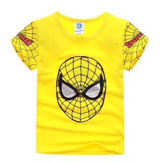 เสื้อยืดคอกลมแขนสั้น ลายSpiderman ด้านหน้าเป็นงานปัก