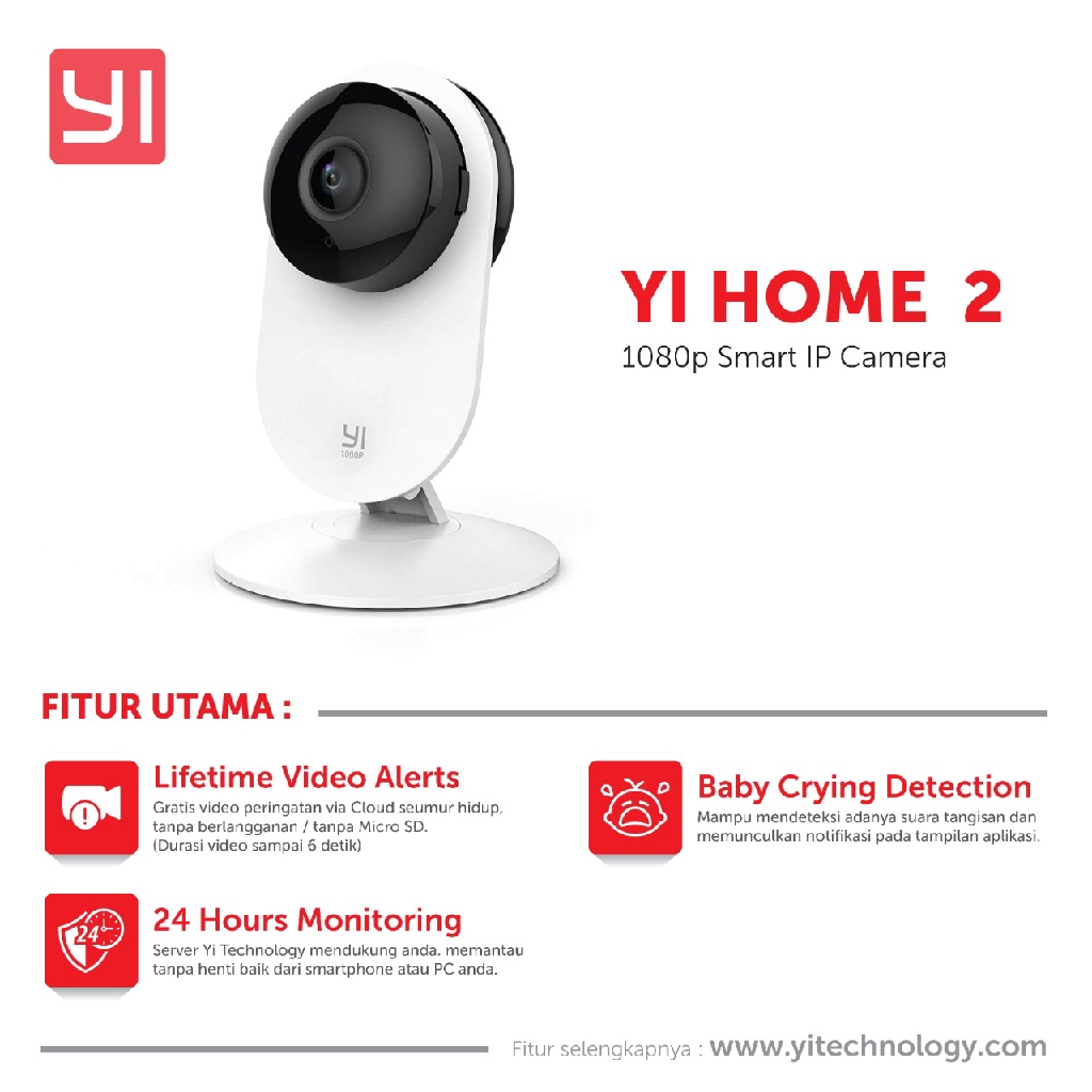 Xiaomi Yi Home Camera 1080P HD กล้องวงจรปิดอัจฉริยะ IP Camera รุ่น INTERNATIONAL รับประกันอย่างเป็นท