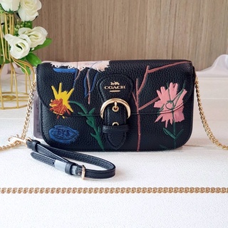 🧡🔥พร้อมส่ง  รุ่นลิมิเต็ทCOACH X Jean Michel Basquiat Kleo Crossbody หนังวัวแท้ทั้งใบ สีดำ มี 2สาย สายโซ่ทองครอสบอดี้