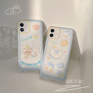 เคสโทรศัพท์มือถือนิ่ม กันเลนส์ ลายหมี เป็ด ฤดูร้อน สําหรับ VIVO Y53S Y51 Y51A Y31 2021 Y33S Y21S Y21 Y52 Y72 5G Y15S Y15A Y20 Y20i Y12S Y12A Y20s G Y30 Y50 Y30i Y12 Y15 Y17 U10