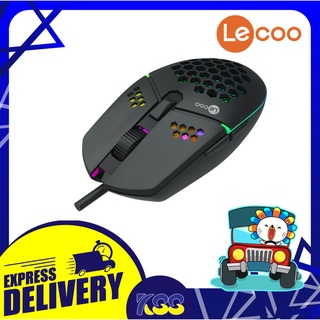 เม้ามีไฟ เมาส์เกมมิ่งส์ LECOO by LENOVO MS105 WIRED MOUSE BLACK รับประกัน 1 ปี