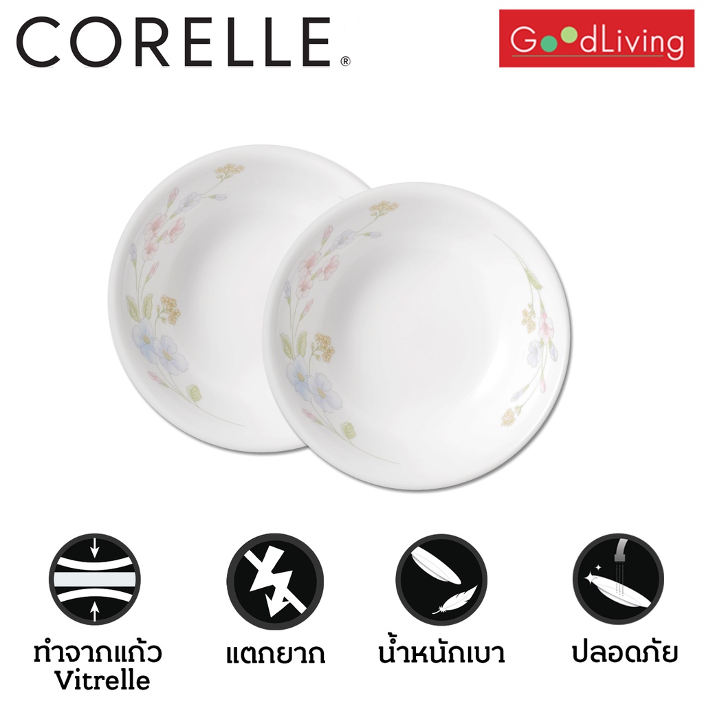 Corelle ถ้วยซุป/ซีเรียล ขนาด 500 ml. 6 (15.5 cm.) ลาย Pastel Bouguet 2 ชิ้น /C-03-418-93-2