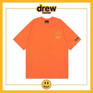 เสื้อยืดแขนสั้น ผ้าฝ้าย ทรงหลวม ลาย Drew House หน้ายิ้ม ขนาดเล็ก สไตล์อเมริกัน สตรีท สําหรับผู้ชาย และผู้หญิงS-5XL