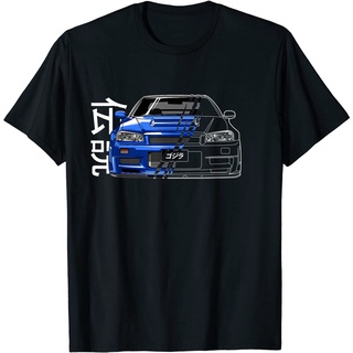 เสื้อยืดโอเวอร์ไซส์เสื้อยืด พิมพ์ลายรถยนต์ Jdm Legend สีฟ้า สไตล์เรโทรS-3XL