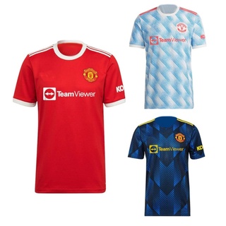 เสื้อกีฬาแขนสั้น ลายทีมชาติฟุตบอล Manchester United MU ชุดที่ 3 2021 2022 EPL ชุดเหย้า