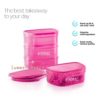 TUPPERWARE ทัปเปอร์แวร์สแต็ก Em All 650 มล. (1 ชิ้น / 2 ชิ้น) - สีชมพู