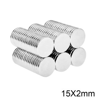 5ชิ้น แม่เหล็กแรงสูง 15X2มิล Magnet Neodymium 15*2มิล แม่เหล็ก กลมแบน ขนาด15x2mm แม่เหล็ก แรงดูดสูง 15*2mm