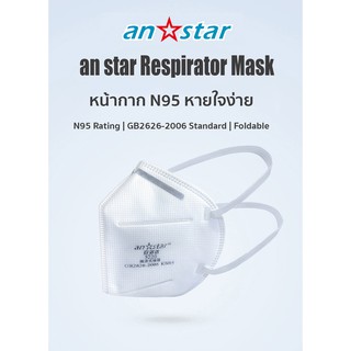 Anstar หน้ากาก​ pm 2.5 N95 ชนิดพับได้ กรองฝุ่น กรองมลพิษ ไม่รัดหู ใส่สบาย มาตฐาน GB2626-2006 Mask 2.5 แบบคาดหัว คล้องหัว