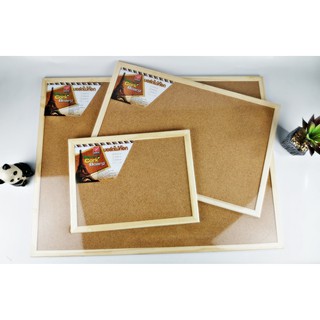 Robin บอร์ดไม้ก๊อก Memo ติดประกาศ ขอบไม้ มีหลายขนาด