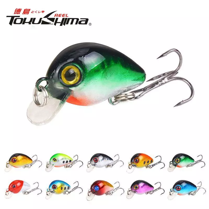 อุปกรณ์ตกปลา ตกปลา เหยื่อปลา เหยื่อปลอม ตะขอ เหยื่อปลานิล Mini Minnow Lure ตกปลาช่อน ปลอมตกปลา CrankSet Plastic Bait รอกตีปลอม CrankBait 1PCS 3cm/1.6g เหยือตกปลา