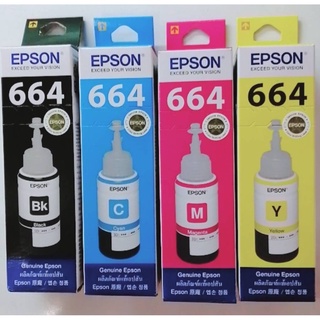 หมึกแท้ Epson T664 BK/C/M/Y ของแท้💯% กล่อง ***