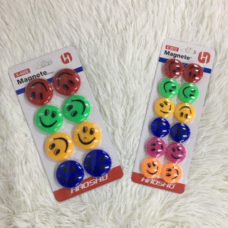 เม็ดแม่เหล็ก หมุดแม่เหล็ก รูปยิ้ม คละสี มี 2 ขนาด พร้อมส่ง  (BA127)