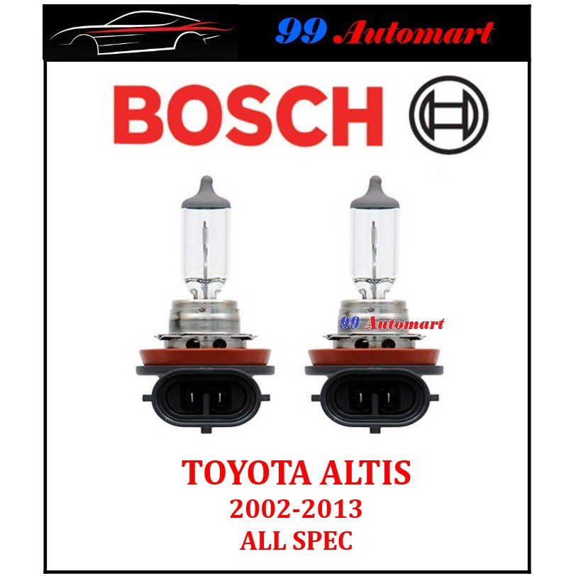 2 PC Bosch Toyota Corolla Altis ไฟหน้าหลอดไฟ 2002 - 2013