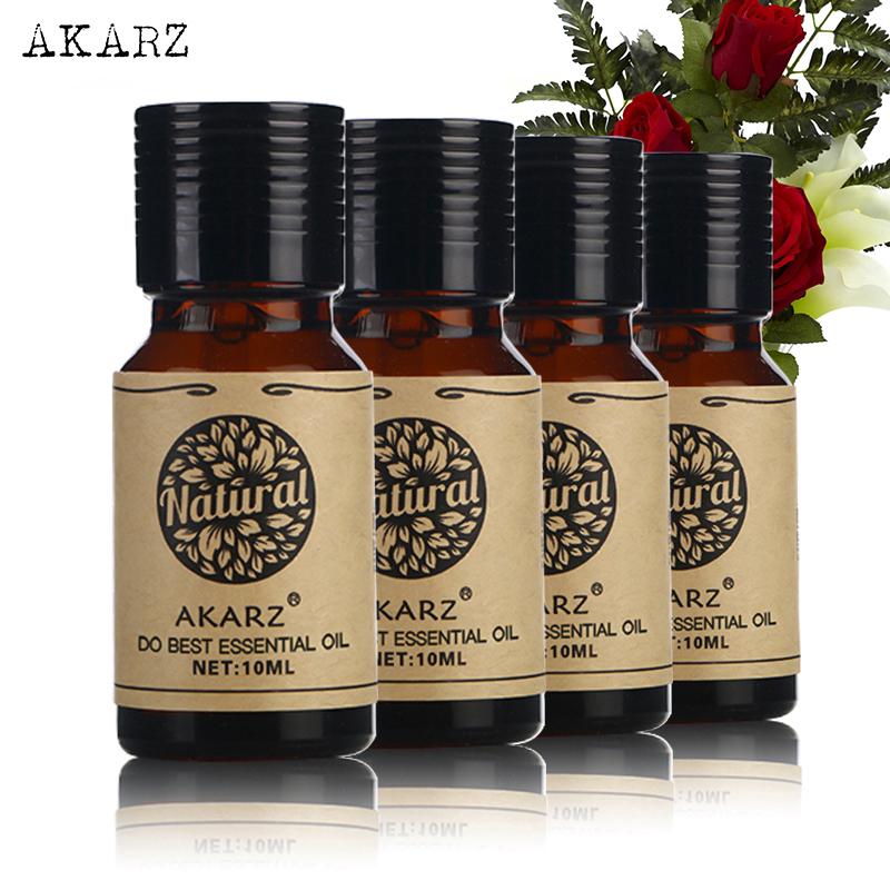 AKARZ Helichrysum Frangipani Verbena Laurel Essential Oil sets สาหร่ายเกลียวทอง ฟรานจิพานิ  โปรด  ลอเรล  10ml*4