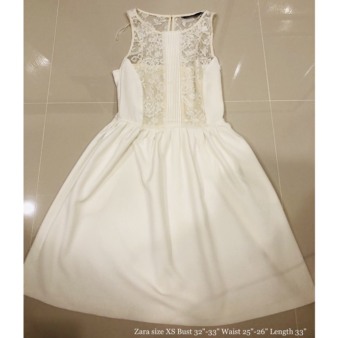 dress Zara size xs สีขาว