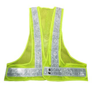 เสื้อกั๊กสะท้อนแสงไฟ LED HS726-4 สีเขียว LED REFLECTIVE TRAFFIC VEST HS726-4 GREEN