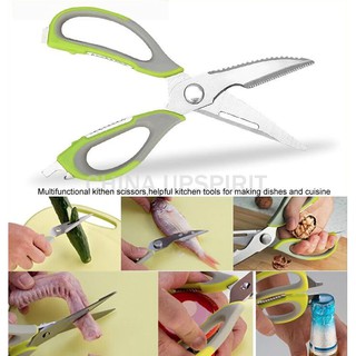 กรรไกร ทำครัว อเนกประสงค์ สแตนเลส เกรดเอ ไม่เป็นสนิม Multifunctional Scissor Magnetic