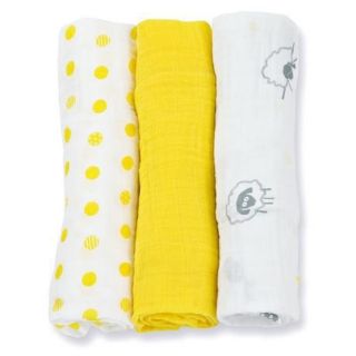 lulujo ผ้าอ้อมมัสลินคอตตอน 3 Pack Cotton Mini Muslin Cloths - Sunshine Yellow