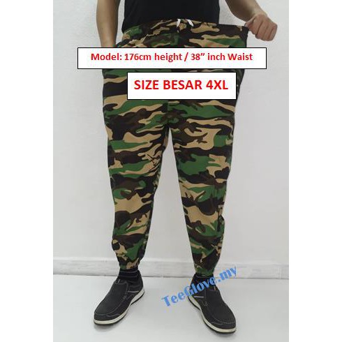 M-4XL Seluar Jogger Pants Askar / Jogger Pants Army / Unisex Slack Pants Army Jogger Pants Camouflag