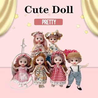 [cxSZDOLL] ใหม่ ตุ๊กตาเด็กผู้หญิง ขนาดเล็ก 17 ซม. พร้อมข้อต่อขยับได้ 13D ตาโต สําหรับเด็กผู้หญิง DIY DOM