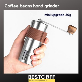 BESTCOFF Hand crank coffee bean stainless grinder เครื่องบดกาแฟด้วยมือ สเตนเลส