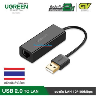 UGREEN USB 2.0 TO LAN 10/100 (30305)รับประกัน 2 ปี