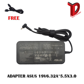 ADAPTER ASUS 19V6.32A*5.5X3.0 SLIM / สายชาร์จโน๊ตบุ๊ค เอซุส + แถมสายไฟ