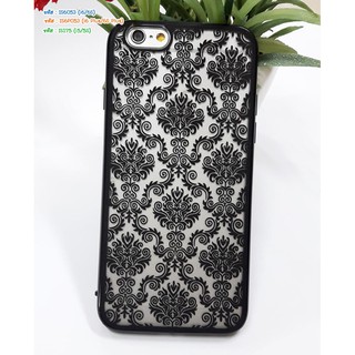 เคส iP 6, 6s, 6 Plus, 6s Plus  เคสขอบยาง TPU สีดำ หลังลายดอกไม้ Vintage Flower Fashion Case