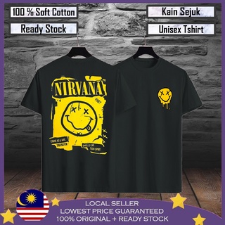 เสื้อยืด ผ้าฝ้าย 100% พิมพ์ลาย Nirvana Smile Face Baju Viral Lelaki แฟชั่นสําหรับผู้ชาย