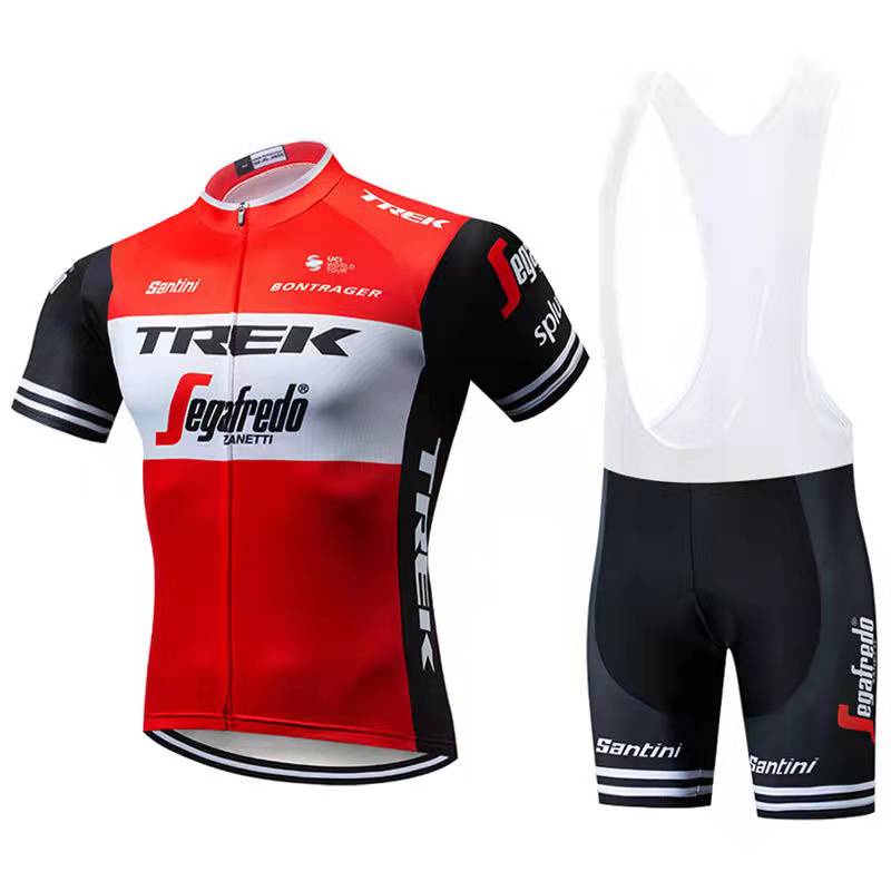 ชุดปั่นจักรยาน Trek แขนสั้น ปี 2022 กางเกงเอี๊ยมพร้อมเสื้อยูนิฟอร์มสำหรับ MTB