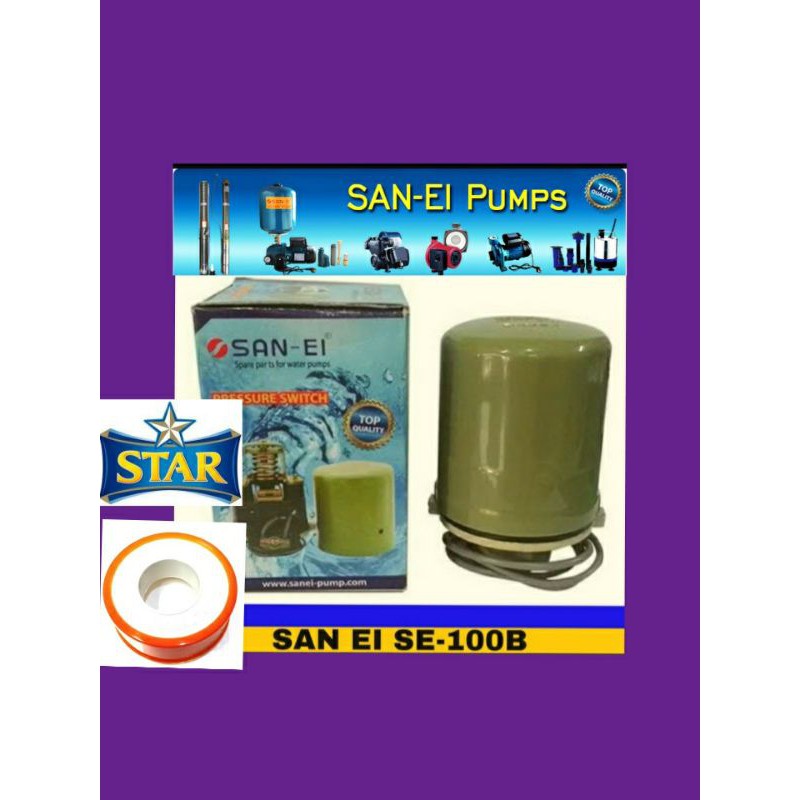 Automatic San Ei SE-100B ปั๊มสวิตช์แรงดันอัตโนมัติ 125 วัตต์