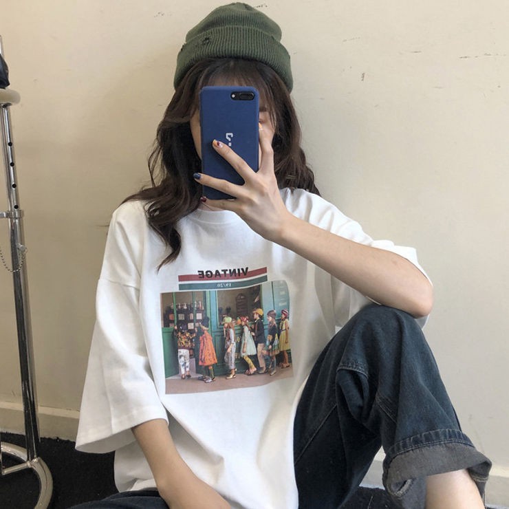 Grace_Chili 6785 เสื้อยืดผู้หญิงแฟชั่นใหม่ OversizeT-shirts เสื้อผ้าเกาหลี  โอเวอร์ไซส์ เสื้อยืดแขนสั้น | Shopee Thailand