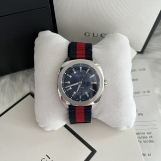 (ผ่อน0%)🚩10เดือน GUCCI YA142304 GG2570 Blue Dial Blue and Red แท้ล้านเปอร์เซ็น