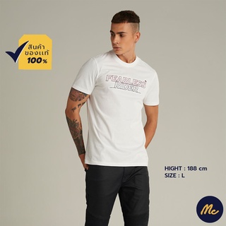 Mc JEANS เสื้อยืด ผู้ชาย แขนสั้น เสื้อยืด แม็ค แท้ คอกลม สีขาว Biker Collection MTTZ577 คอกลม สีขาว Biker Collection MTTZ577