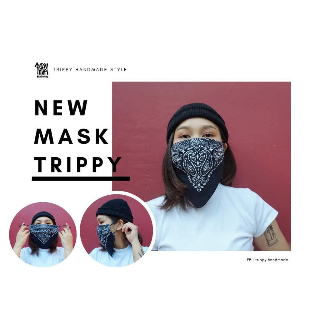 ผ้าบัฟ หน้ากากผ้า ลายผ้าเช็ดหน้าBandana (No.D) By.Trippy handmade
