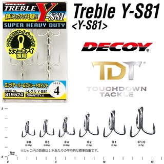 DECOY Y-S81 ตัวเบ็ดสามทางปลายตรง ทรงยอดนิยม คมเข้านิ้วแน่นอน ญี่ปุ่นแท้ 100%