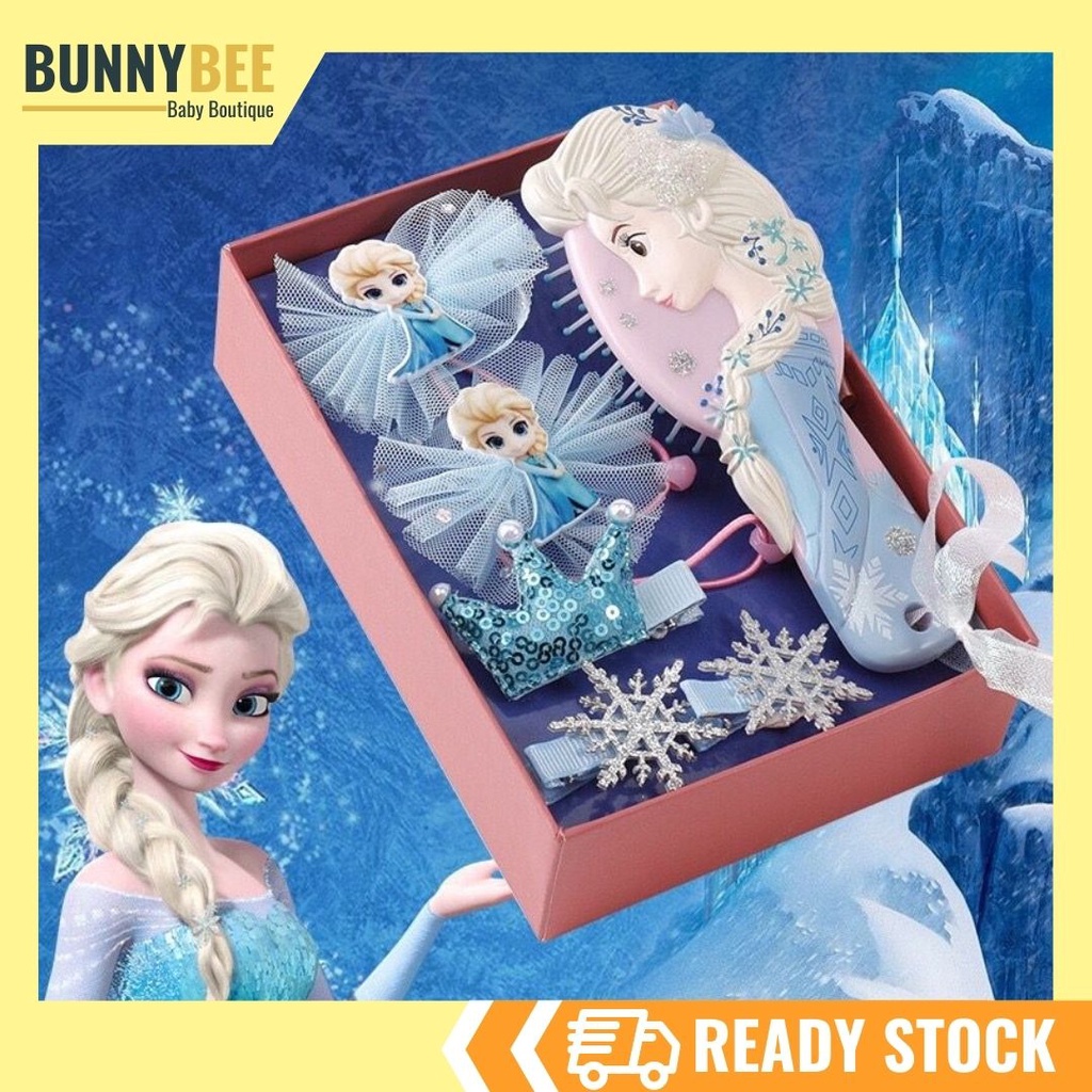 Disney Little Girls Frozen Elsa Kids Comb Set and Hair Pins