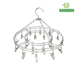 HANGROO H514 ราวหนีบผ้า ที่หนีบผ้า สแตนเลส 20 หนีบ ที่ตากชุดชั้นในและถุงเท้า แข็งแรง น้ำหนักเบา