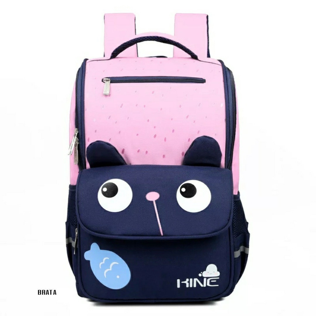 Crk NINE Children& 39;s Backpack Cat Character School Bag for Kindergarten Elementary School Girls B