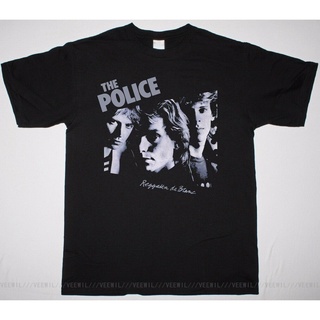 คอลูกเรือเสื้อยืด พิมพ์ลาย The Police Regatta De Blanc สีดํา สําหรับผู้ชายS-5XL