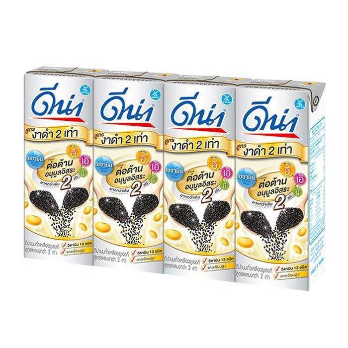 ดัชมิลล์ ดีน่า นมถั่วเหลือง งาดำ 180 มิลลิลิตร แพ็ค 4 กล่อง