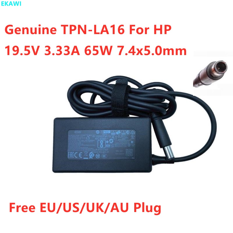 Genuine TPN-LA16 19.5V 3.33A 65W 7.4x5.0mm L39752-001 L40094-001 AC Adapter For HP Laptop Power Supply Charger