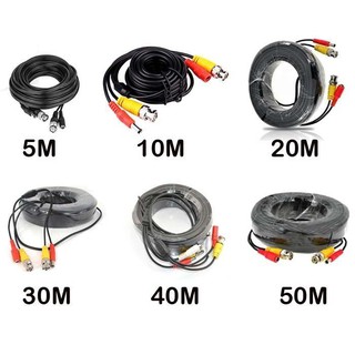 สายต่อกล้องวงจรปิด CCTV BNC CABLE 2 in 1 Audio Video Power Cable CCD Security Camera BNC RCA CCTV DVR Wire Cord